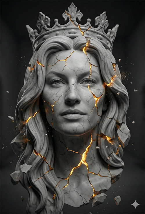 Imagem do prompt Estatua_rachada