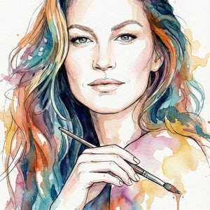 Imagem do prompt Caricatura_pintura_create expressive mixedmedia portrait young