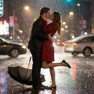 Imagem do prompt Efeitos_prompt rainy street kiss love