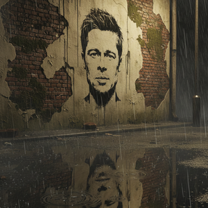 Imagem do prompt Efeitos_prompt stencil antigo muro molhado