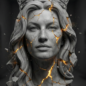 Imagem do prompt Estatuas_create monochrome sculptural illustration person