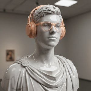 Imagem do prompt Estatuas_estatuaoculosefoneslaranja_1778062838