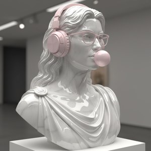 Imagem do prompt Estatuas_estatuaoculosfonesechicletesrosa_1778062855