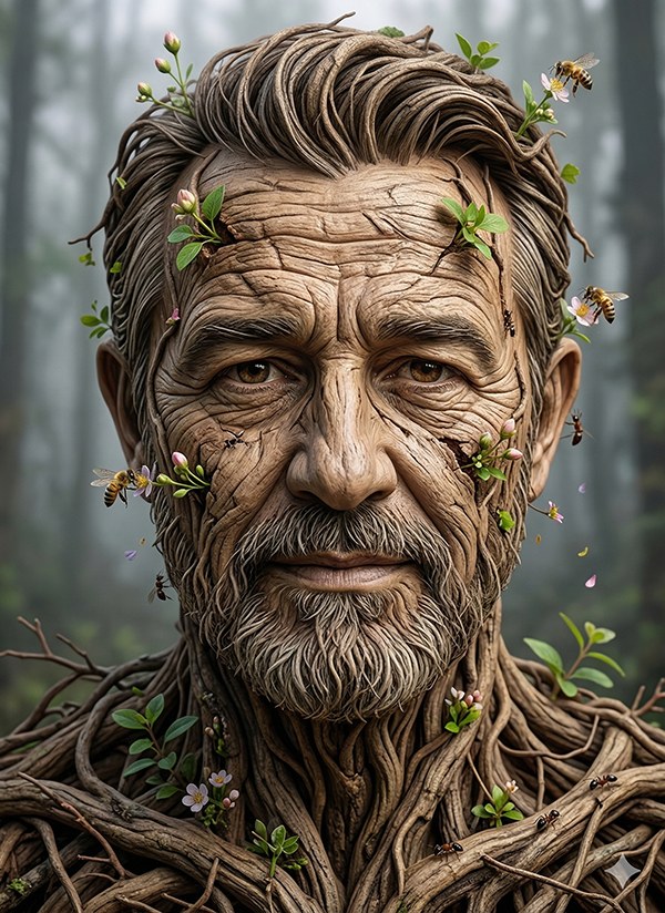 Imagem do prompt Rosto_da_natureza_com_insetos_1778062408