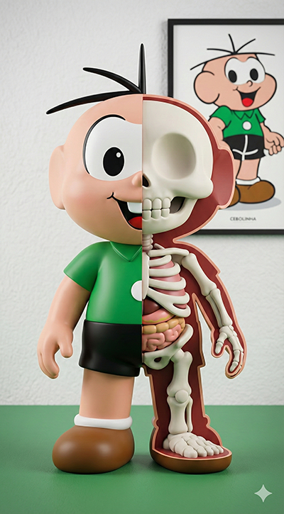 Imagem do prompt Personagens_metadeesqueleto