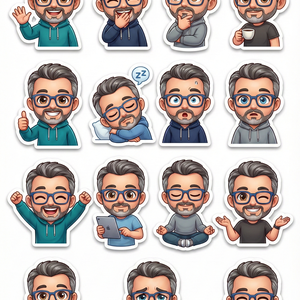 Imagem do prompt Pessoas_create single highresolution sticker sheet