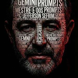 Imagem do prompt Rosto_efeito_ultrarealistic typographic portrait person uploaded