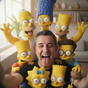 Imagem do prompt Selfie_prompt estruturado nano banana simpsons